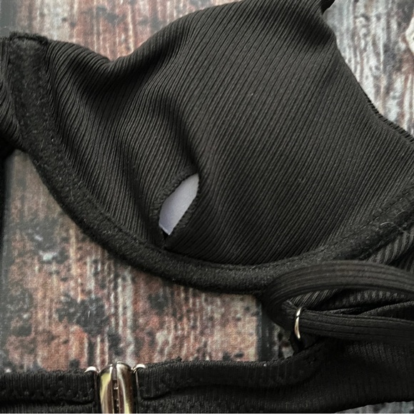 Black Ribbed Cheeky Bikini Set - Picture 7 of 7